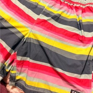 Saxx Men's Striped Swim Shorts - Red, Pink, Yellow, Gray